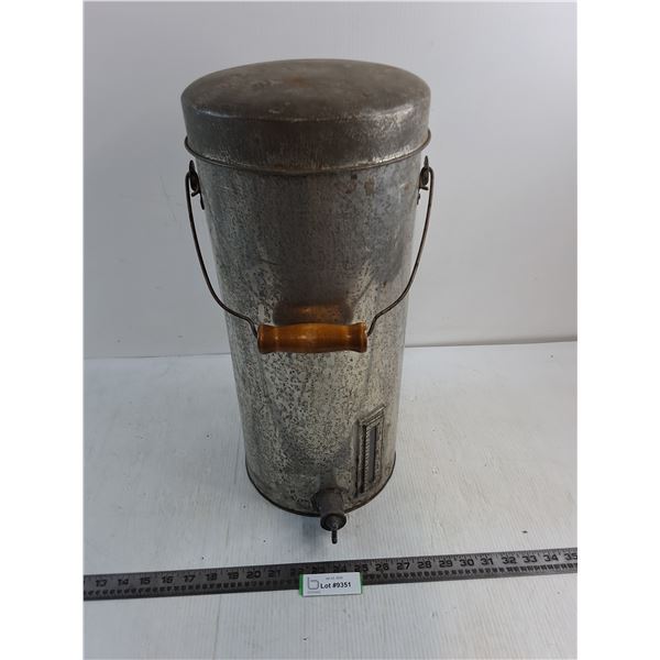 Vintage Galvanized Steel Water Cooler w/Lid - 20" High - Pickup Preferred