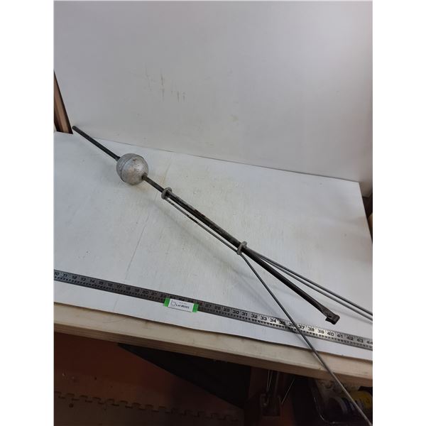 Vintage Lightning Rod - 54" Long - Middle Bar Bent, Does Not Extend - Cannot Ship