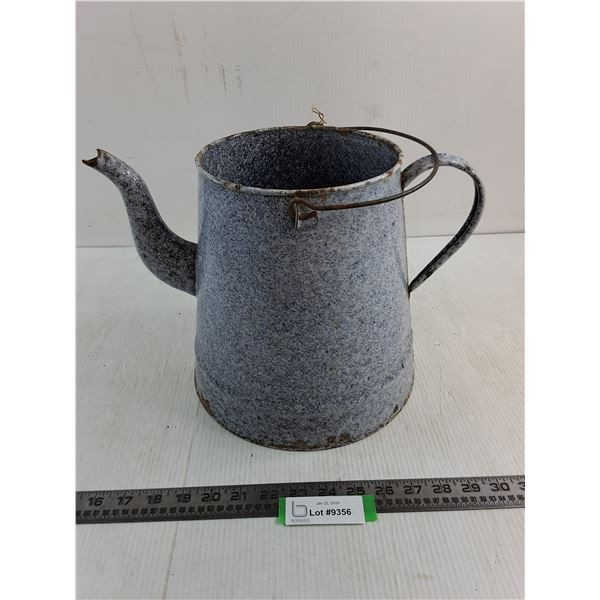 Vintage Large Enameled Pitcher - Some Rust