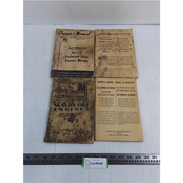 Vintage Agro Equipment Manuals - As is