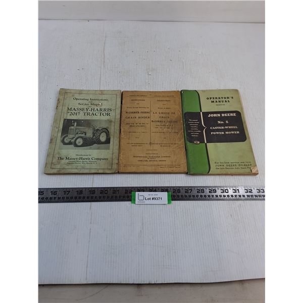 Vintage Agro Equipment Manuals - As is