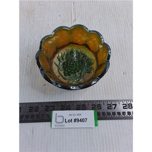 Vintage Imperial Carnival Glass "Heavy Grape" Fruit Nappy