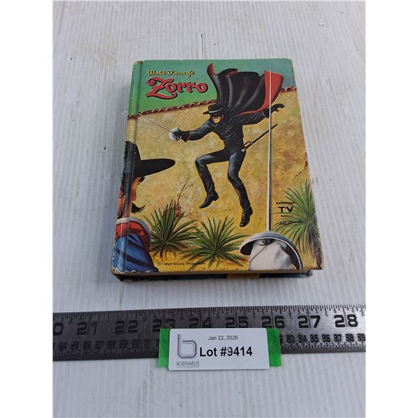 Vintage Walt Disney "Zorro" Hard Cover Book