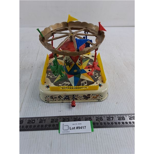 Vintage Folded-Metal Toy Carousel