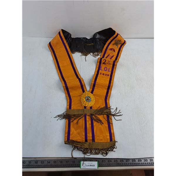 Antique "Loyalist Orange Order" Sash