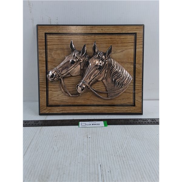 Vintage Metallic Looking 3D "Horse Heads" Wall Decor - 12.5" x 11"