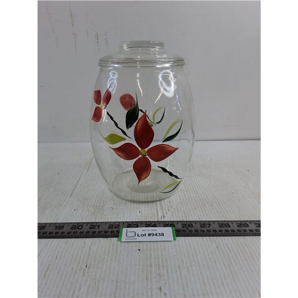 Vintage Glass Cookie Jar - 9.5" High