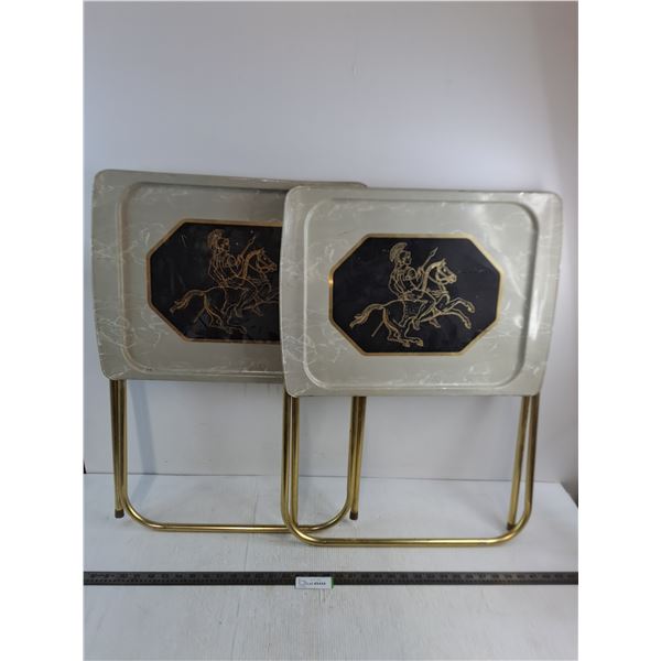 Pair of Vintage TV Trays - 28" x 21" Collapsed - Pickup Preferred