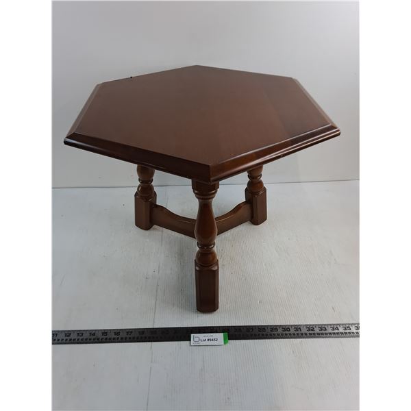 # Vilas 3-Legged Wooden Hexagon End Table - 16" High x 21" Diameter - Pickup Only