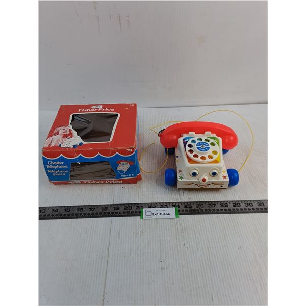 Vintage Fisher-Price Chatter Telephone w/Original Box (Pull Cord Not Connected)