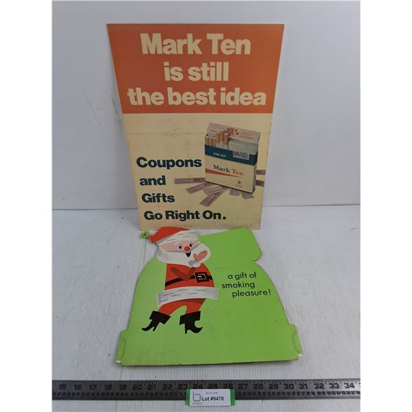 (2) Vintage Advertisement Boards - Largest 18" x 12"