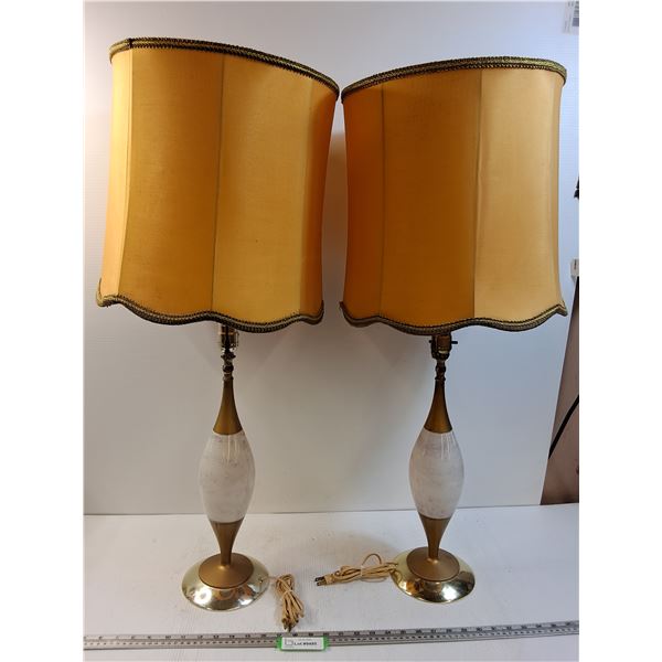 # (2) MCM End Table Lamps - Works -Preferred Pick-Up - 34" Tall