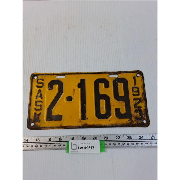 Saskatchewan License Plate - 1923