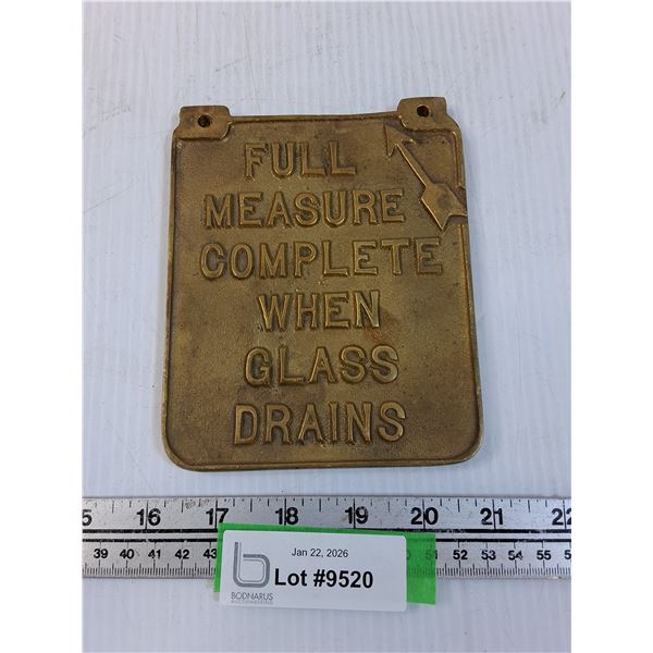 Brass Antique Gas Station Filler Plate - 5" x 6"