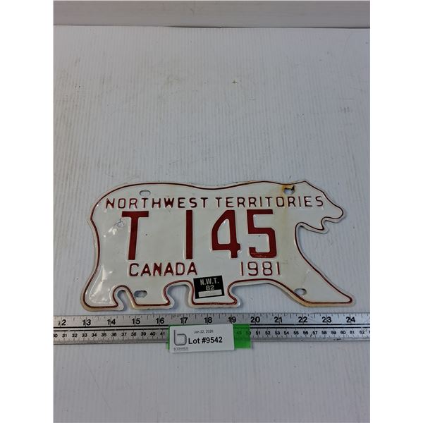 Northwest Territories License Plate - 1981