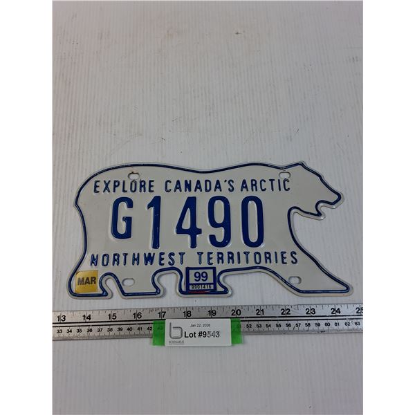Northwest Territories License Plate - 1999