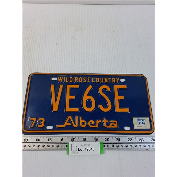 Alberta License Plate-1973 - Ham Radio