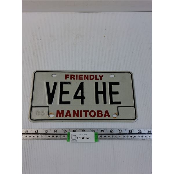Manitoba License Plate - 1983 - Ham Radio