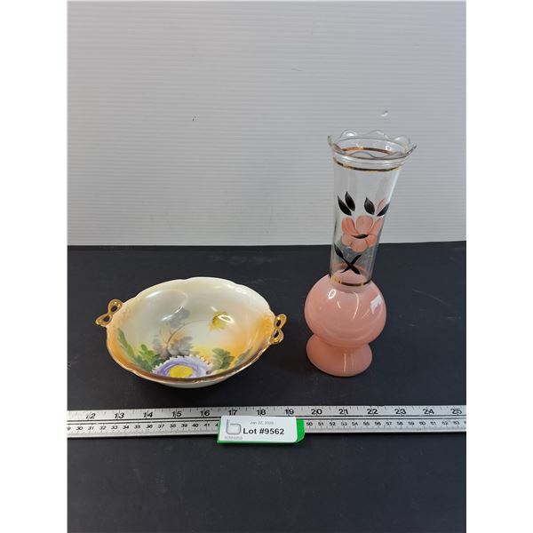 Noritake Japan Made Bowl & Collins Vase