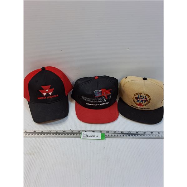 (3) Baseball Hats: Massey Ferguson