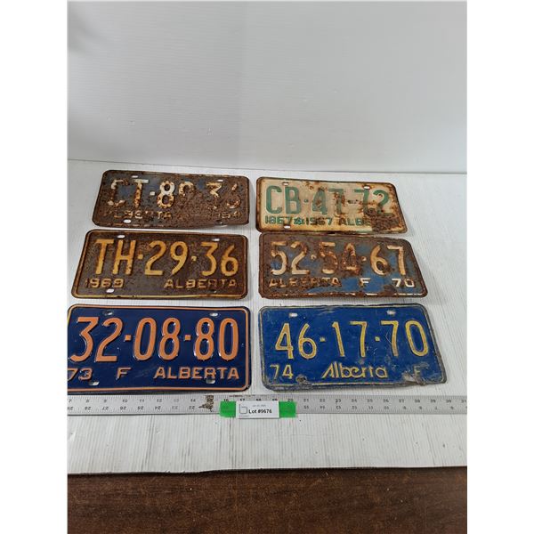 (6) Various Alberta License Plates, 1964- 1974