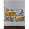 Image 1 : (6) Various Saskatchewan License Plates, Some Pairs, 1961- 76