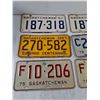 Image 2 : (6) Various Saskatchewan License Plates, Some Pairs, 1961- 76