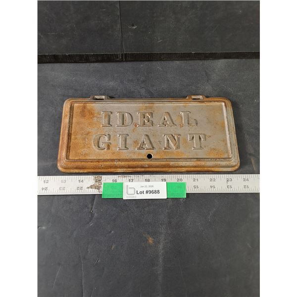 Vintage Cast Iron Ideal Giant Implement Toolbox Lid, 11" x 5"