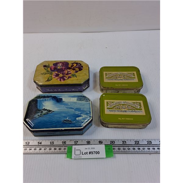 (4) Collector Tins: Tobacco & Candy