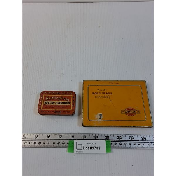 (2) Collector Tins: Cigarette & Cough Drops