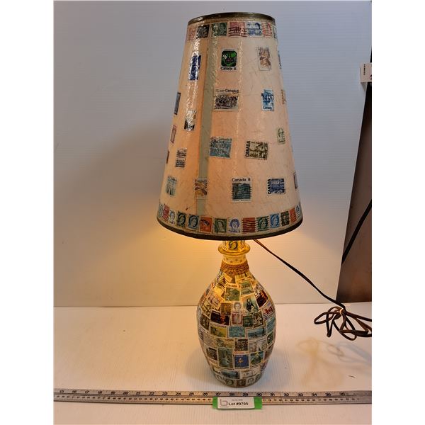 #Custom Made Stamp Lamp - Works - 25" Tall