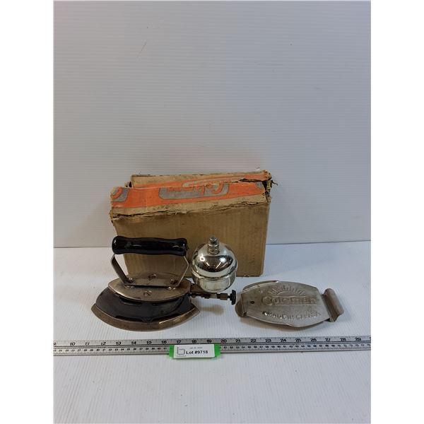 Coleman Gas Iron w/Stand & Box