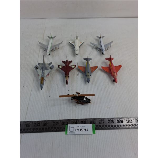 (8) Die-Cast Airplanes (Military, Commercial, Space)