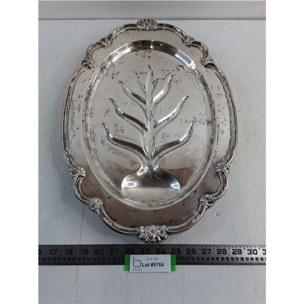 Vintage Silver-Plated "Remembrance" Platter - 13" x 19"