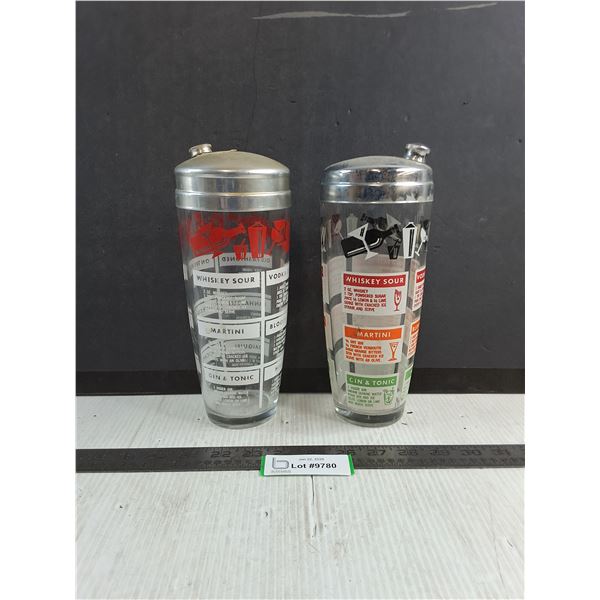 (2) Vintage Bartender Shaker Glasses