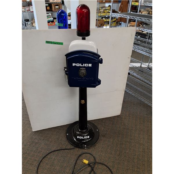 #Vintage Western Electric Restored Police Call Box Phone on Stand w/Light Up Globe, 57" Tall-NO SHIP