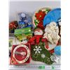 Image 3 : Assorted Christmas Ornaments, Serving Platters, Multi Light Clips, Plates, Misc