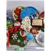 Image 4 : Assorted Christmas Ornaments, Serving Platters, Multi Light Clips, Plates, Misc
