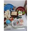 Image 5 : Assorted Christmas Ornaments, Serving Platters, Multi Light Clips, Plates, Misc