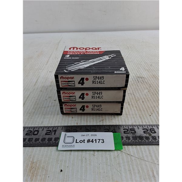 (12) NOS SP449/RS14LC Champion Spark Plugs, As is