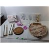 Image 1 : Manual Breast Pump, Harley Davidson 8" Sign, Placemats, Misc.