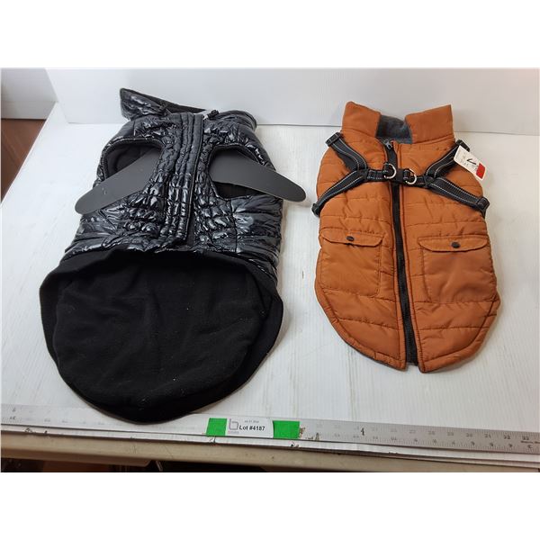 (2) Dog Puffer Vests- New