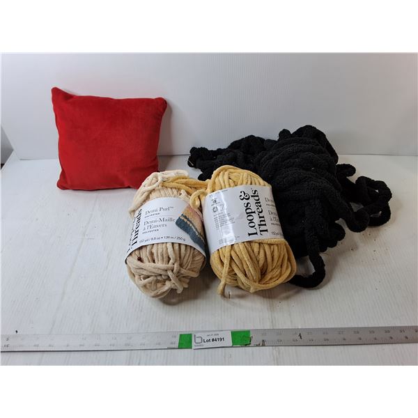 (3) Rolls of Yarn- As Is & Pin Cushion