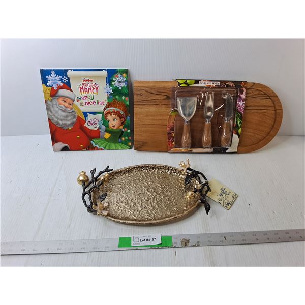 Cheeseboard & Knife Set, Fancy Nancy Book, Decorative Tray