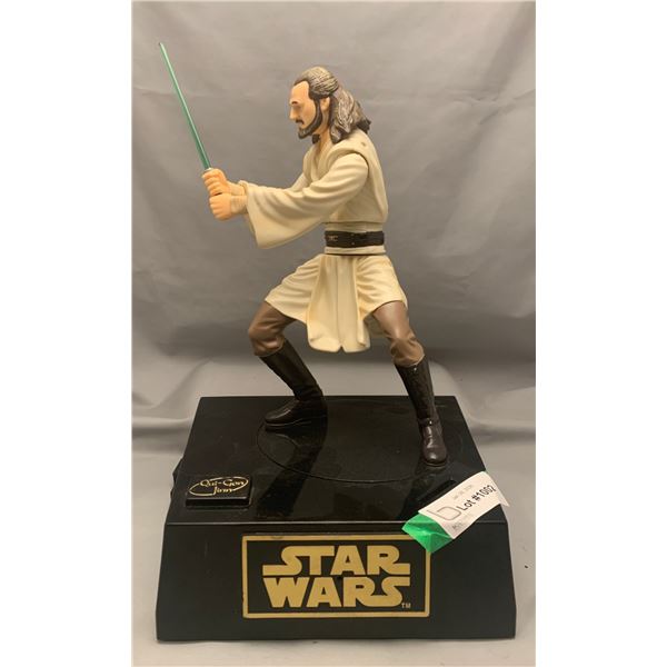 Star Wars Master Qui-Gon Jinn Jedi Knight Mechanical Bank With Movement / Voice / Sound Works Perfec
