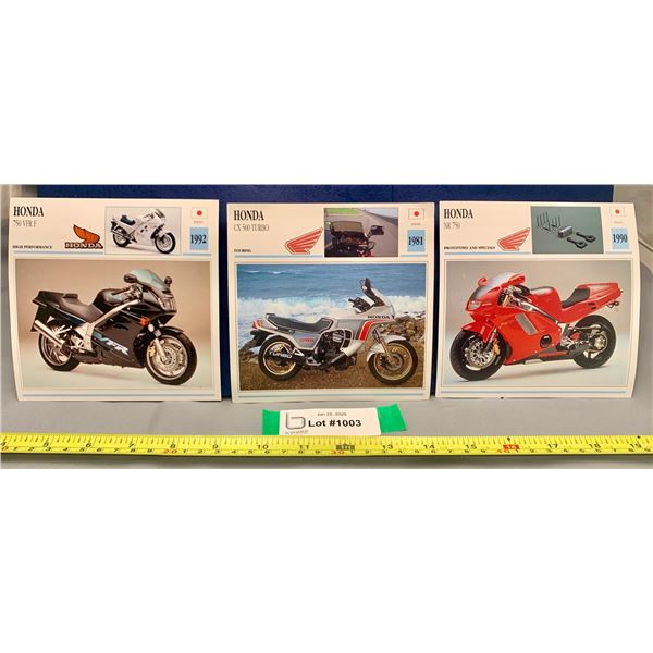 Vintage Motorcycle Photo Spec Card 5 3/8" x 5 3/8" Mint Rare: Honda