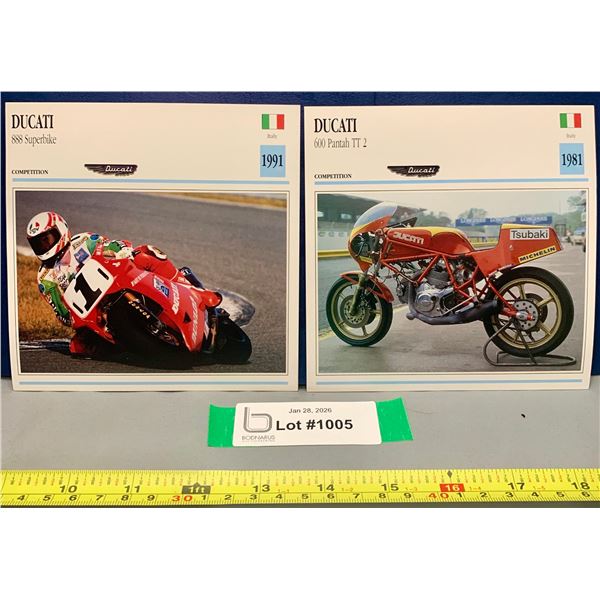 Vintage Motorcycle Photo Spec Card 5 3/8" x 5 3/8" Mint Rare: Ducati