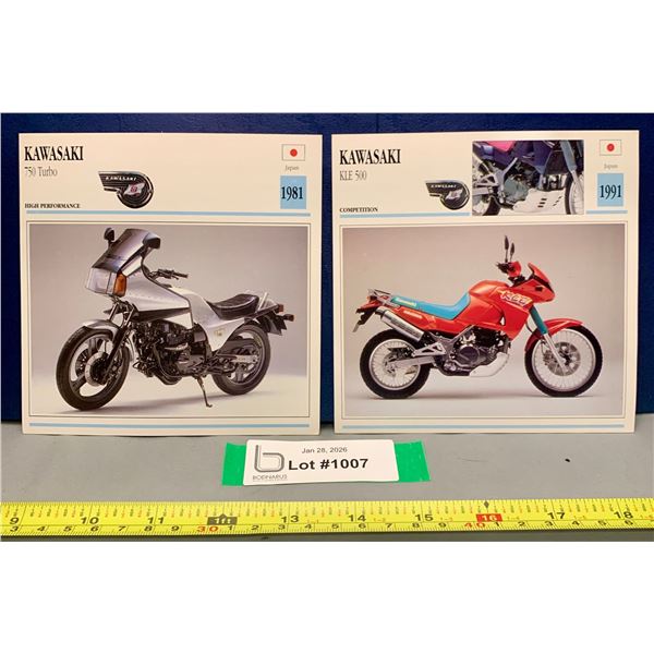 Vintage Motorcycle Photo Spec Card 5 3/8" x 5 3/8" Mint Rare: Kawasaki