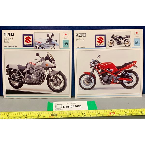 Vintage Motorcycle Photo Spec Card 5 3/8" x 5 3/8" Mint Rare: Suzuki