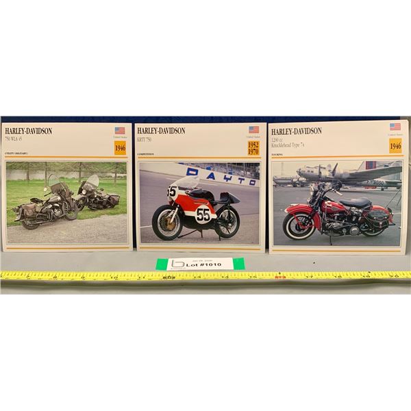 Vintage Motorcycle Photo Spec Card 5 3/8" x 5 3/8" Mint Rare: Harley Davidson